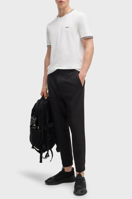 Boss Streç Pamuklu Regular Fit Bisiklet Yaka Erkek T Shirt 50521245 105 BEYAZ - Boss (1)