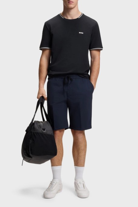 Boss Streç Pamuklu Regular Fit Bisiklet Yaka Erkek T Shirt 50521245 402 LACİVERT - Boss (1)