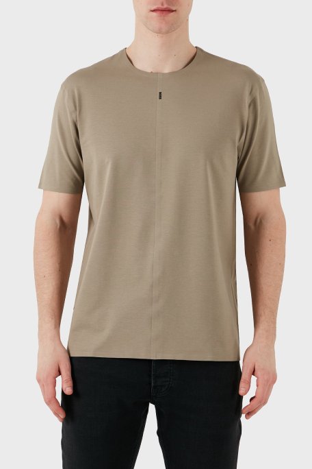 Boss Streç Pamuklu Regular Fit Bisiklet Yaka Erkek T Shirt 50533301 334 HAKİ - Boss