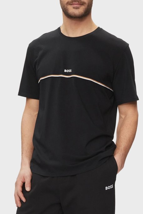 Boss Streç Pamuklu Regular Fit Erkek T Shirt 50515395 001 SİYAH - Boss