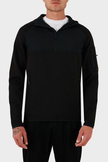 Boss Streç Pamuklu Regular Fit Kapüşonlu Erkek Sweat 50543921 001 SİYAH - Boss