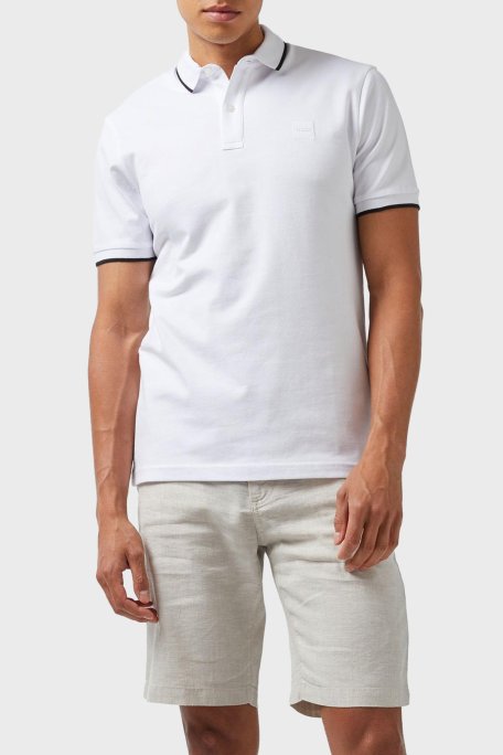 Boss Streç Pamuklu Slim Fit Düğmeli Erkek Polo Yaka T Shirt 50507699 100 BEYAZ - Boss