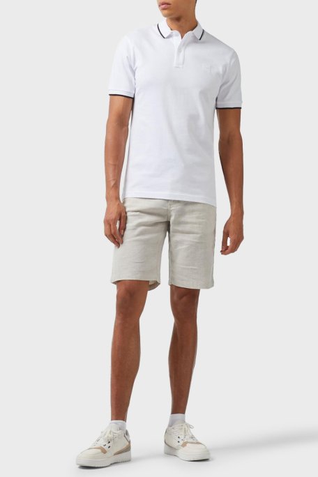 Boss Streç Pamuklu Slim Fit Düğmeli Erkek Polo Yaka T Shirt 50507699 100 BEYAZ - Boss (1)