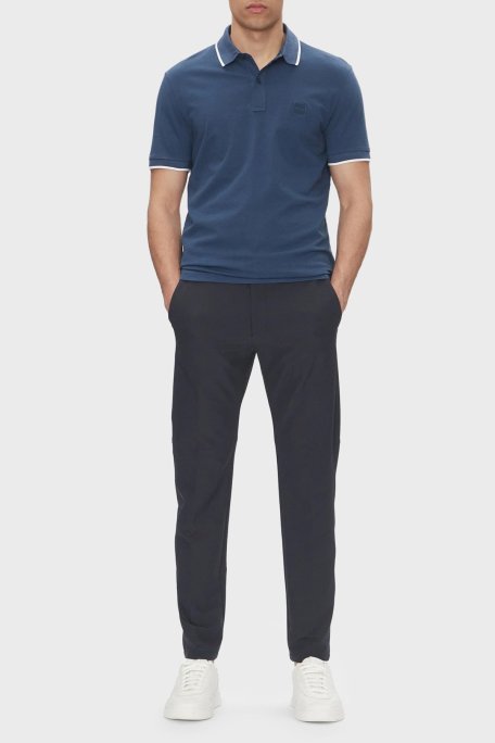 Boss Streç Pamuklu Slim Fit Düğmeli Erkek Polo Yaka T Shirt 50507699 466 LACİVERT - Boss (1)