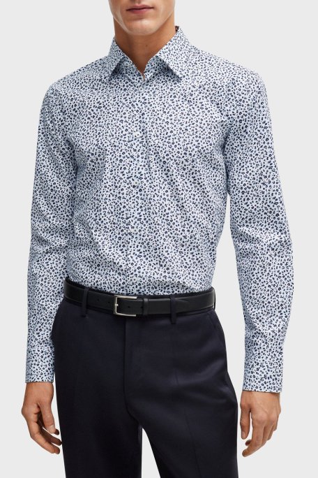 Boss Streç Pamuklu Slim Fit Erkek Gömlek 50512664 410 LACİVERT - Boss