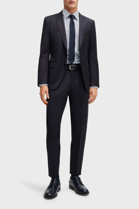 Boss Streç Pamuklu Slim Fit Erkek Gömlek 50512664 410 LACİVERT - Boss (1)