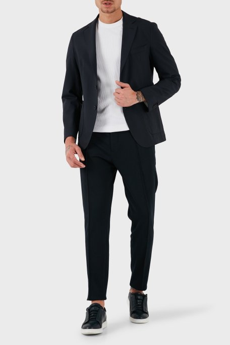 Boss Streç Yün Karışımlı Slim Fit Yırtmaçlı Apaş Yaka Nefes Alabilen Blazer Erkek Ceket 50535038 404 LACİVERT - Boss (1)