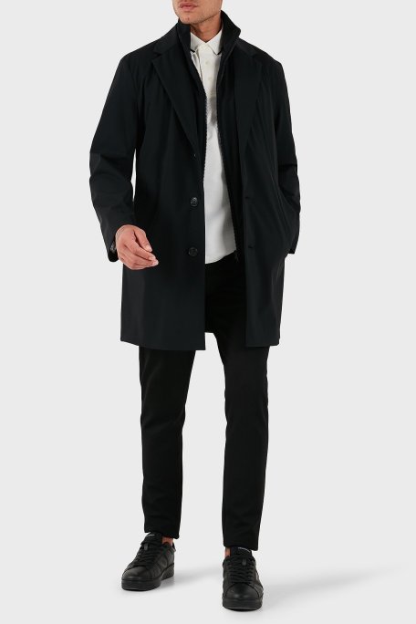 Boss Su Geçirmez Çift Kullanımlı Regular Fit Erkek Trençkot 50545897 001 SİYAH - Boss (1)