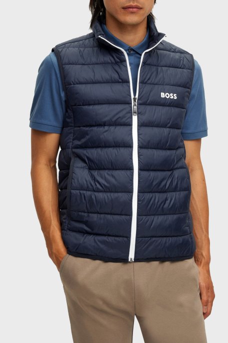 Boss Su Geçirmez Regular Fit Dik Yaka Erkek Yelek 50472473 402 LACİVERT - Boss