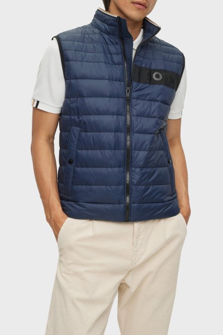 Boss Su Geçirmez Regular Fit Dik Yaka Şişme Erkek Yelek 50464300 404 LACİVERT - Boss