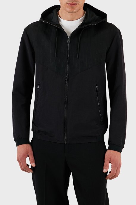 Boss Su itici Regular Fit Kapüşonlu Erkek Ceket 50532433 001 SİYAH - Boss