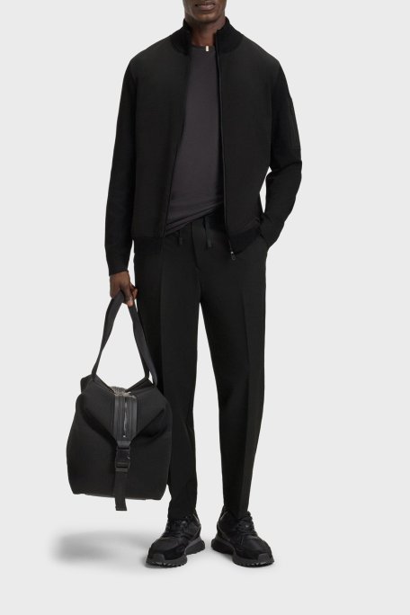 Boss Yünlü Regular Fit Dik Yaka Fermuarlı Erkek Ceket 50541951 001 SİYAH - Boss (1)