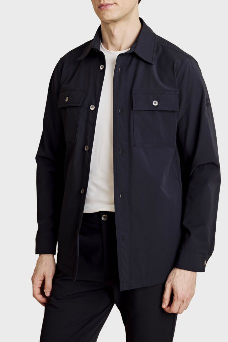 Brooks Brothers Klasik Yaka Kapak Cepli Düğmeli Erkek Gömlek BBSS26MOS001137 Lacivert - Brooks Brothers