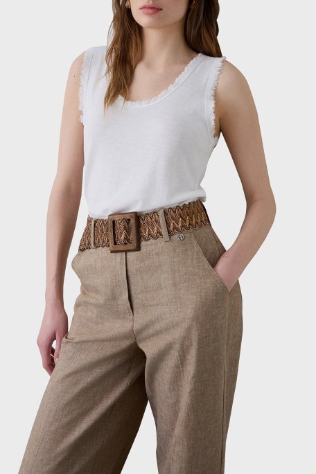 BSB Pamuk Karışımlı Regular Fit Yuvarlak Yaka Basic Bayan Top 053-210131.002 BEYAZ - BSB