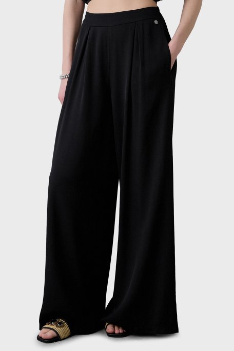 BSB Wide Leg Yüksek Bel Geniş Paça Pileli Kadın Pantolon 053-212020.080 SİYAH - BSB