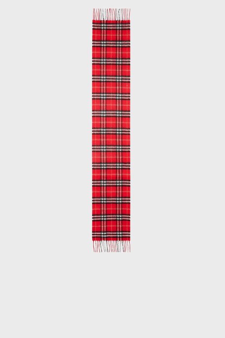 Burberry Ekoseli Kaşmiş Çocuk Atkı 8015163 BRIGHT RED KIRMIZI - Burberry (1)