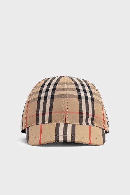 Burberry Ekoseli Pamuklu Çocuk Şapka 8015737 ARCHIVE BEIGE BEJ - Burberry