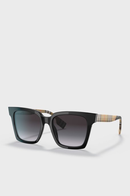 Burberry Kare Güneş Bayan Gözlük 0BE4335 39298G 53 Siyah - Burberry