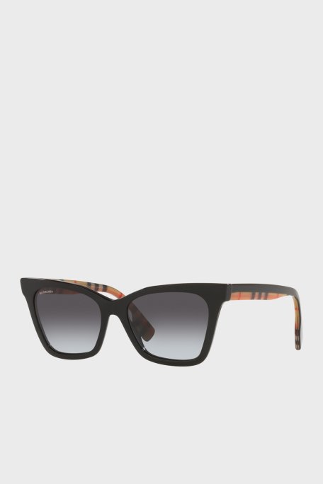 Burberry Logolu Cat Eye Güneş Kadın Gözlük 0BE4346 39428G 53 Siyah - Burberry