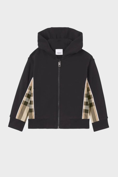 Burberry Pamuklu Fermuarlı Kapüşonlu Çocuk Sweat 8047427 BLACK SİYAH - Burberry