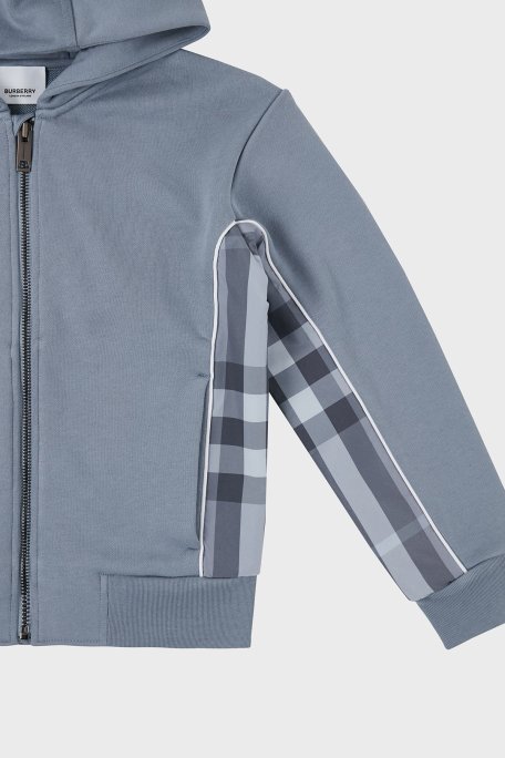 Burberry Pamuklu Fermuarlı Kapüşonlu Çocuk Sweat 8047429 SHALE BLUE Buz Mavisi - Burberry (1)