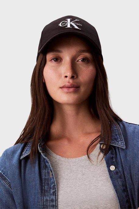 Calvin Klein % 100 Pamuk Logolu LV04K5026GUB1 Bayan Şapka LV04K5026G UB1 SİYAH - Calvin Klein (1)