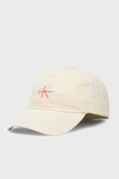 Calvin Klein % 100 Pamuk Logolu LV04K5027GF7J Kadın Şapka LV04K5027G F7J EKRU - Calvin Klein