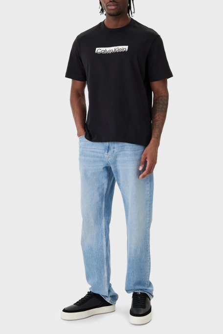 Calvin Klein % 100 Pamuk Logolu Slim Fit Bisiklet Yaka LV04LF812G UB1 Erkek T Shirt LV04LF812G UB1 SİYAH - Calvin Klein (1)