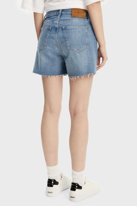 Calvin Klein % 100 Pamuk Mom Fit Kot J20J2251591AA Bayan Short J20J225159 1AA MAVİ - Calvin Klein (1)