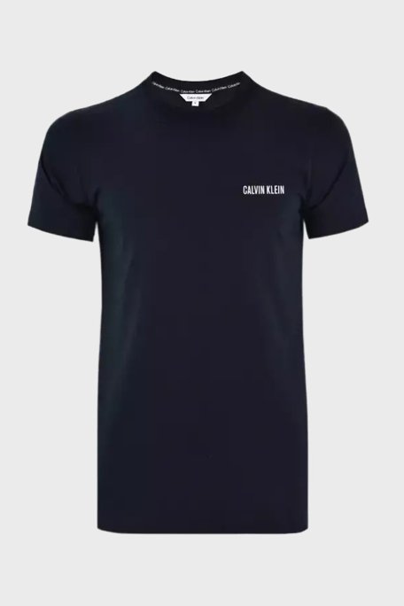 Calvin Klein % 100 Pamuk Regular Fit Bisiklet Yaka KM0KM01146CEF Erkek T Shirt KM0KM01146 CEF LACİVERT - Calvin Klein