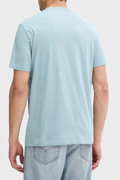 Calvin Klein % 100 Pamuk Regular Fit Bisiklet Yaka Logolu LV04RC854GCJ4 Erkek T Shirt LV04RC854G CJ4 AÇIK MAVİ - Calvin Klein (1)