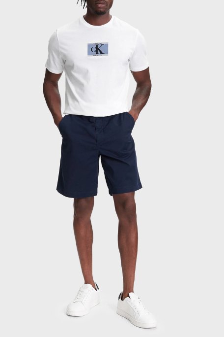 Calvin Klein % 100 Pamuk Regular Fit Bisiklet Yaka Logolu LV04RC854GYAF Erkek T Shirt LV04RC854G YAF BEYAZ - Calvin Klein (1)