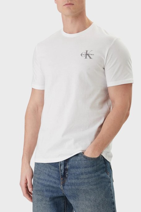 Calvin Klein % 100 Pamuk Regular Fit Bisiklet Yaka LV04RF278GYAF Erkek T Shirt LV04RF278G YAF BEYAZ - Calvin Klein