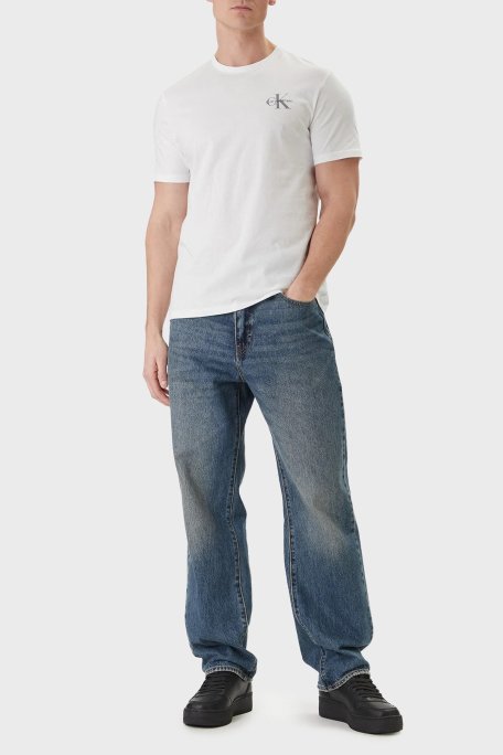 Calvin Klein % 100 Pamuk Regular Fit Bisiklet Yaka LV04RF278GYAF Erkek T Shirt LV04RF278G YAF BEYAZ - Calvin Klein (1)