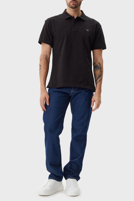 Calvin Klein % 100 Pamuk Regular Fit Düğmeli J30J327040BEH Erkek Polo Yaka T Shirt J30J327040 BEH SİYAH - Calvin Klein (1)