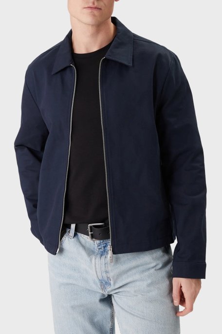 Calvin Klein % 100 Pamuk Regular Fit Klasik Yaka LV04LE419GCEF Erkek Ceket LV04LE419G CEF LACİVERT - Calvin Klein