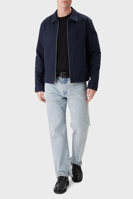 Calvin Klein % 100 Pamuk Regular Fit Klasik Yaka LV04LE419GCEF Erkek Ceket LV04LE419G CEF LACİVERT - Calvin Klein (1)