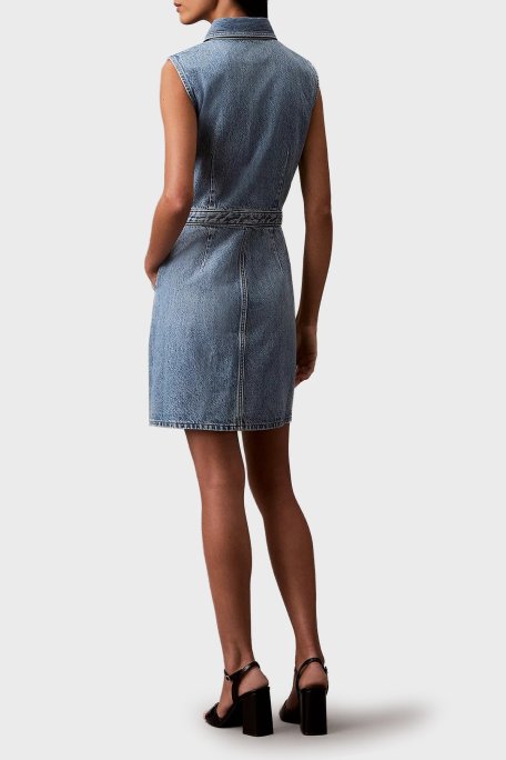 Calvin Klein % 100 Pamuk Regular Fit Kot LV047B074GRJK Bayan Elbise LV047B074G RJK AÇIK MAVİ - Calvin Klein (1)