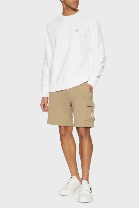 Calvin Klein % 100 Pamuk Regular Fit Normal Bel Cepli J30J327284HI0 Erkek Short J30J327284 HI0 BEJ - Calvin Klein (1)