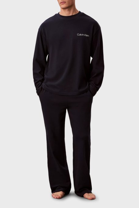 Calvin Klein % 100 Pamuk Regular Fit Uzun Kollu LV00NM29500PP Erkek Pijama Takımı LV00NM2950 0PP LACİVERT - Calvin Klein