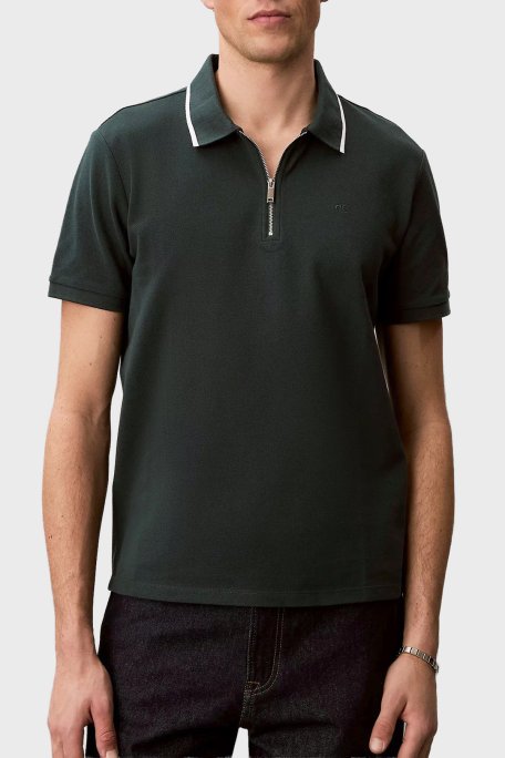 Calvin Klein % 100 Pamuk Regular Fit Yarım Fermuarlı LV04LF214GPZM Erkek Polo LV04LF214G PZM PETROL - Calvin Klein (1)