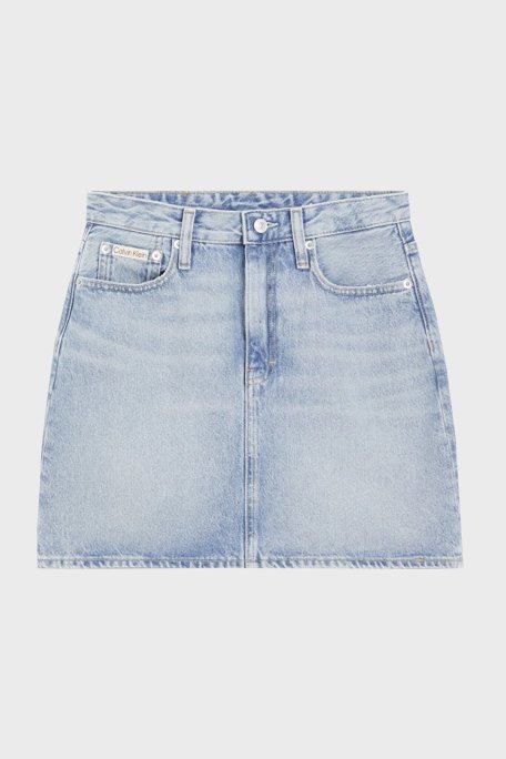 Calvin Klein % 100 Pamuk Regular Fit Yüksek Bel Mini Kot J20J2245341AA Bayan Etek J20J224534 1AA AÇIK MAVİ - Calvin Klein (1)