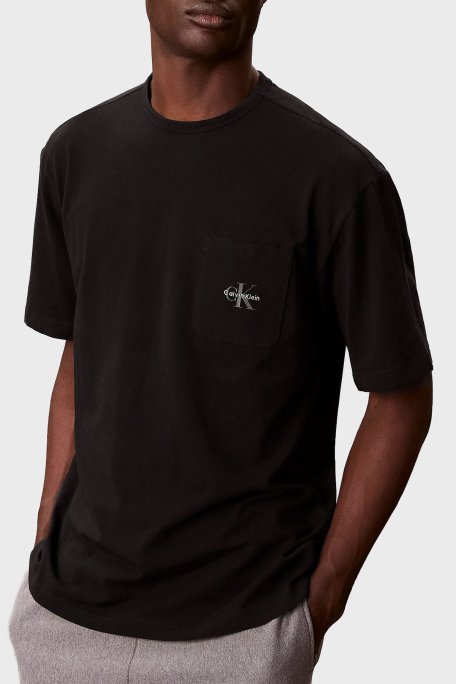 Calvin Klein % 100 Pamuk Relaxed Fit Bisiklet Yaka LV00NM2972UB1 Erkek T Shirt LV00NM2972 UB1 SİYAH - Calvin Klein