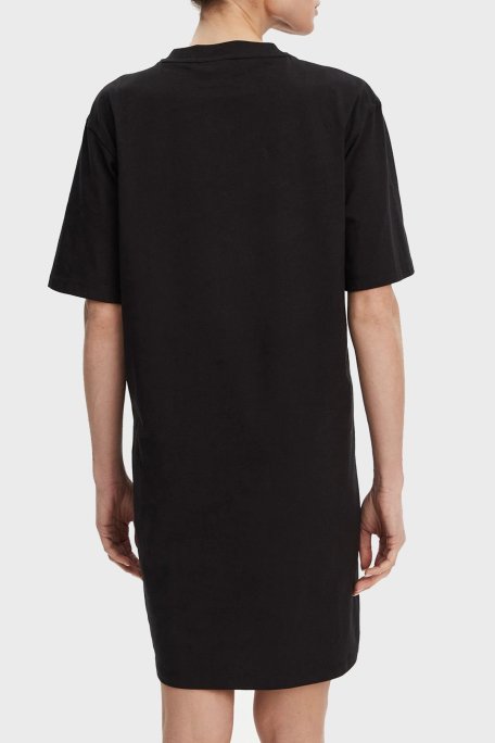 Calvin Klein % 100 Pamuk Sıfıt Yaka Oversize Fit Mini Boy J20J225289BEH Bayan Elbise J20J225289 BEH SİYAH - Calvin Klein (1)