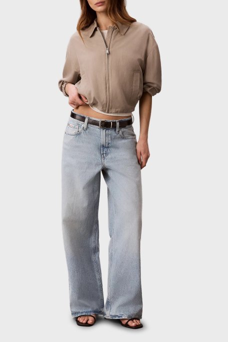 Calvin Klein % 100 Pamuk Wide Leg Fit Normal Bel Jeans LV047F663G1XO Bayan Kot Pantolon LV047F663G 1XO MAVİ - Calvin Klein (1)