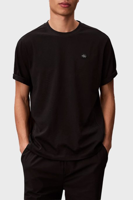 Calvin Klein % 100 Pamuklu Regular Fit Logolu Bisiklet Yaka LVGMS6K112UB1 Erkek T Shirt LVGMS6K112 UB1 SİYAH - Calvin Klein