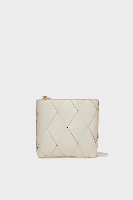 Calvin Klein Baklava Desenli Ayarlanabilir Askılı K60K61299167U Bayan Çanta K60K612991 67U BEYAZ - Calvin Klein