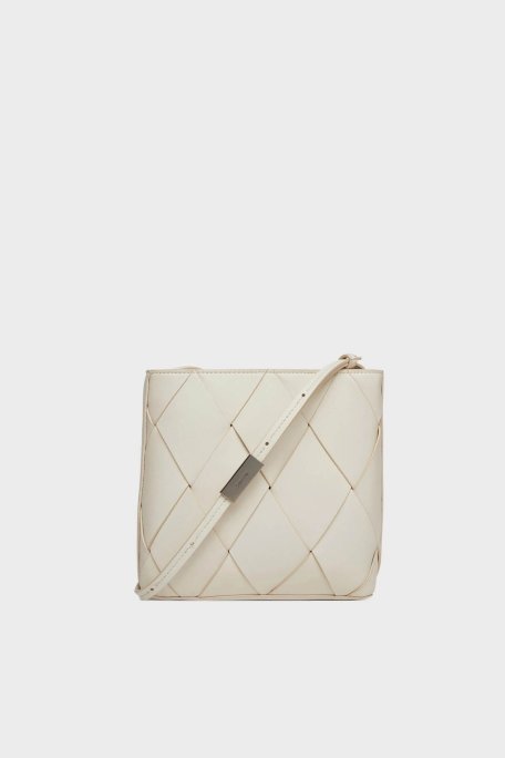 Calvin Klein Baklava Desenli Ayarlanabilir Askılı K60K61299167U Bayan Çanta K60K612991 67U BEYAZ - Calvin Klein (1)