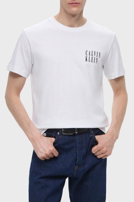 Calvin Klein Baskılı Pamuklu Regular Fit Bisiklet Yaka J30J327478YAF Erkek T Shirt J30J327478 YAF BEYAZ - Calvin Klein