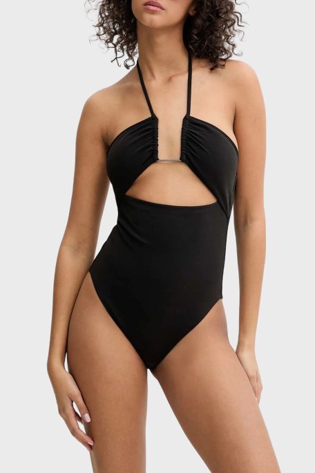 Calvin Klein Boyundan Bağlamalı Halka Detaylı KW0KW02813BEH Bayan Mayo KW0KW02813 BEH SİYAH - Calvin Klein